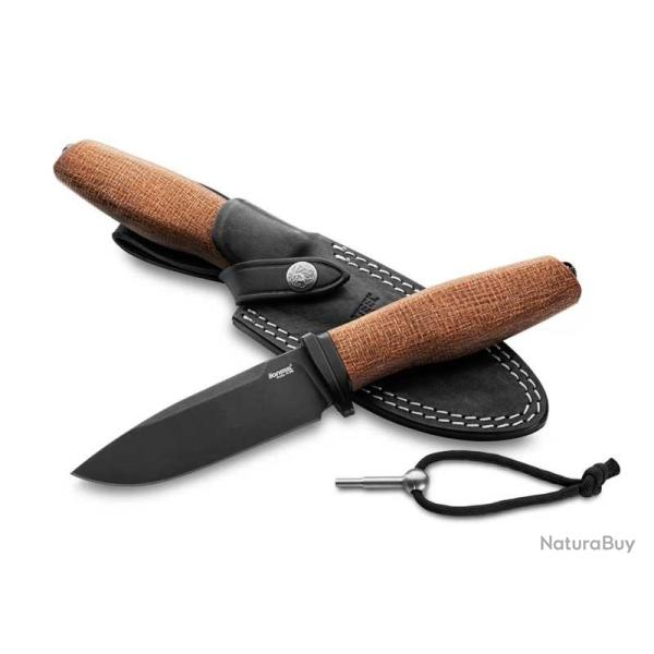 POIGNARD LIONSTEEL ACHA MICARTA NATUREL LAME NOIRE