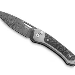 COUTEAU LIONSTEEL TWAIN TITANIUM GRIS/FIBRE DE CARBONE DAMAS