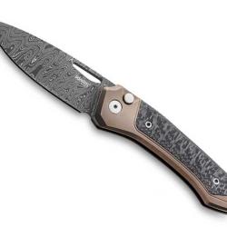 COUTEAU LIONSTEEL TWAIN TITANIUM BRONZE/FIBRE DE CARBONE DAMAS