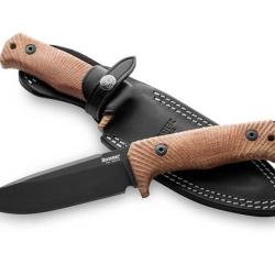 POIGNARD LIONSTEEL T5 MICARTA NATUREL LAME NOIRE