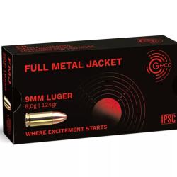 50 balles FMJ Cal.9x19 124Grs GECO