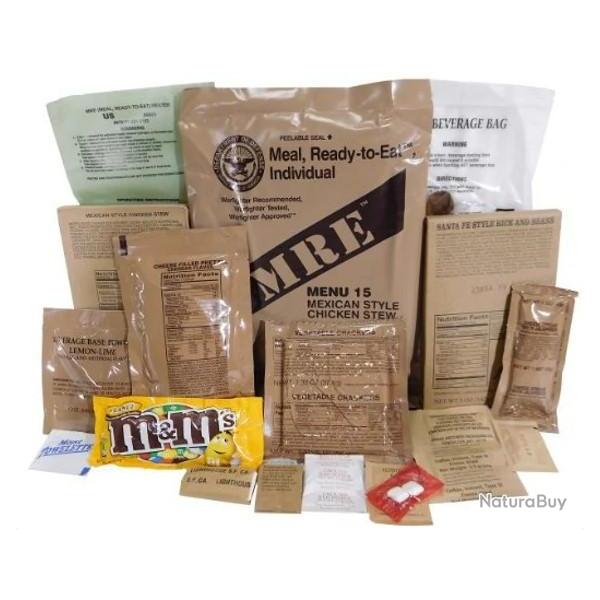 Ration MRE autochauffante 24h - repas pr�t � manger de l'arm�e am�ricaine