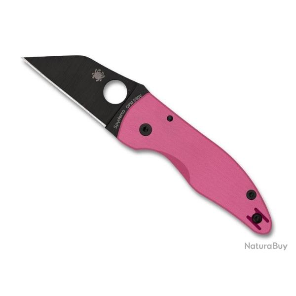 COUTEAU SPYDERO MICROJIMBO G10 ROSE LAME NOIRE SPRINT