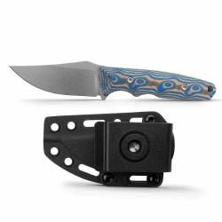 Couteau de Bushcraft Vosteed H-Back Lame Acier Nitro-V Manche Micarta Blue Ocean Etui Kydex VOSD0407