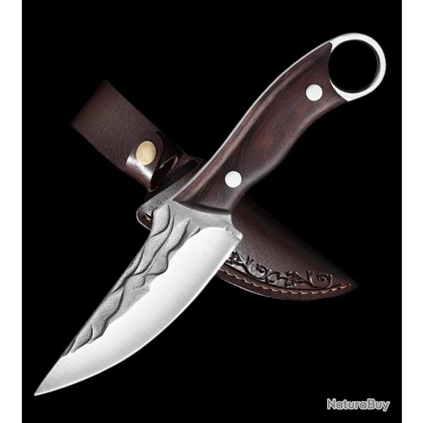 KARAMBIT 21.5CM LAME SCULPTEE ETUI CUIR ench�re