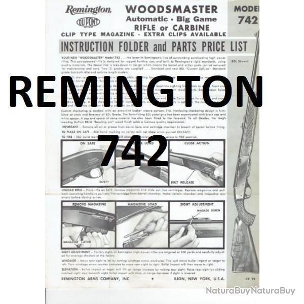 notice 5 pages REMINGTON 742 WOODMASTER (envoi par mail) - VENDU PAR JEPERCUTE (m2642)