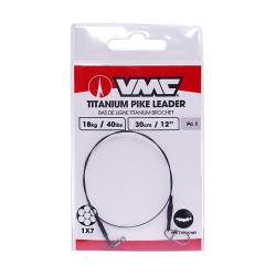 Bas de ligne VMC Titanium leader Pike / 1x7 / 40lb / 30cm