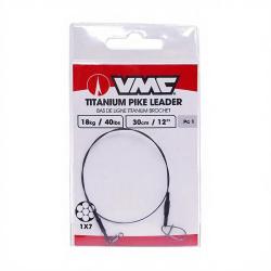 Bas de ligne VMC Titanium leader Pike / 1x7 / 40lb / 30cm