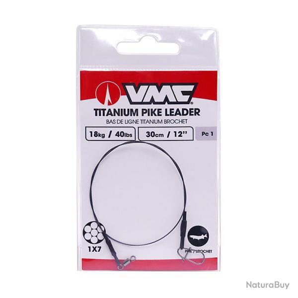 Bas de ligne VMC Titanium leader Pike / 1x7 / 40lb / 30cm