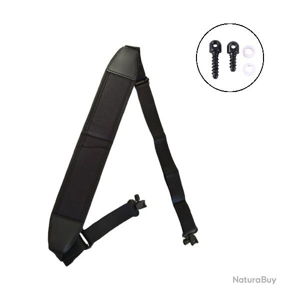 Bretelle n�opr�ne Noire v0 carabine de chasse + 2 vis grenadi�res