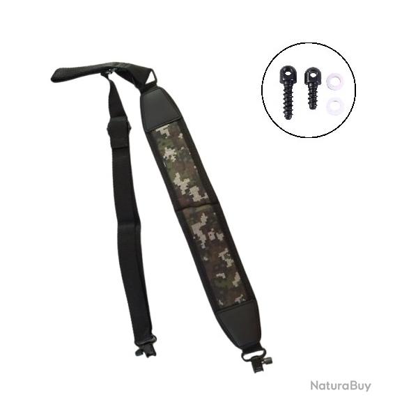 Bretelle n�opr�ne Noire-Pixel carabine de chasse + 2 vis grenadi�res