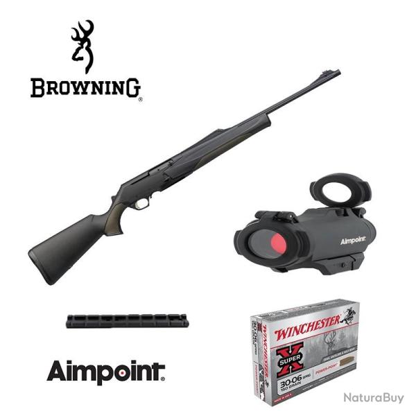 Pack CARABINE BROWNING BAR MK3 COMPO HC BLACK BROWN FILET� + AIMPOINT MICRO H2 2