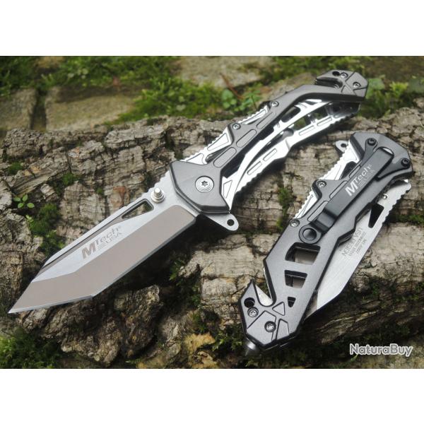Couteau De Secours MTech A/O Lame Acier 3Cr13 Manche Alu Brise-vitres coupe-ceintures Linerlock
