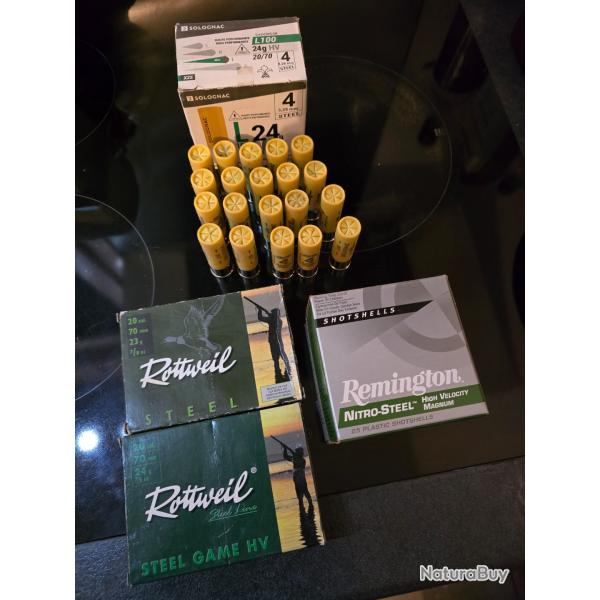 80 cartouches acier calibre 20