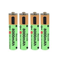 Piles AAA Li-ion Rechargeable USB-C 8000mAh, Modele: 4pcs