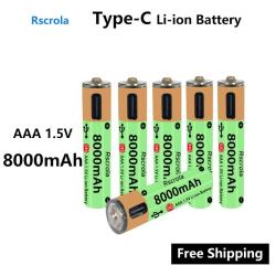 Piles AAA Li-ion Rechargeable USB-C 8000mAh, Modele: 6pcs