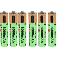 Piles AAA Li-ion Rechargeable USB-C 8000mAH-6pcs 20260729082525