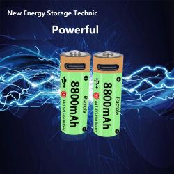 Piles AA Li-ion Rechargeable USB-C 8800mAh, Modele: 2pcs