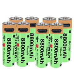 Piles AA Li-ion Rechargeable USB-C 8800mAh, Modele: 8pcs