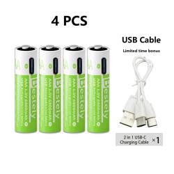 Piles AAA Li-ion Rechargeable USB-C 6800mAh, Modele: 4pcs