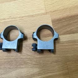 Colliers  speciale montage  lunette boitier Ruger mini  diam&egrave;tre 25 mm acier inox