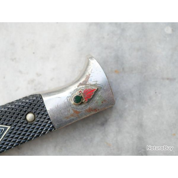 RARE couteau de la L�gion Etrang�re avec insigne LE Anton Wingen Jr - ref TIN25ETR004