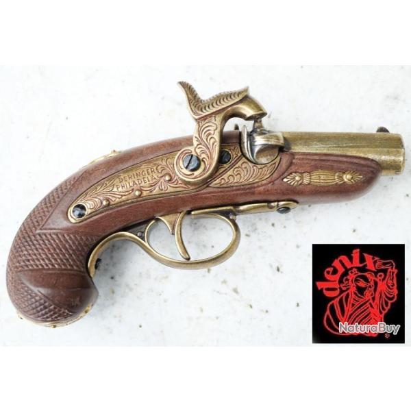 DENIX - Pistolet Derringer baby Philadelphia � percussion chemin�e - ref EBR24DER001