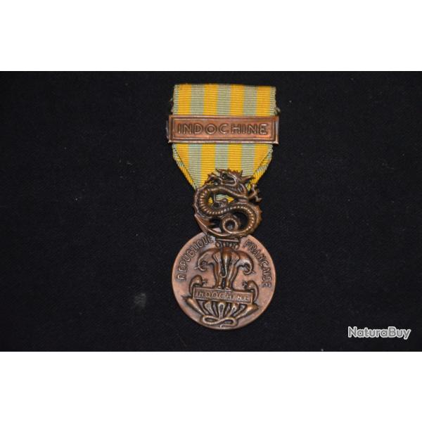 MEDAILLE EXTREME ORIENT AGRAFE "INDOCHINE"-FABRICATION LOCALE INDOCHINE-GUERRE D'INDOCHINE-VARIANTE