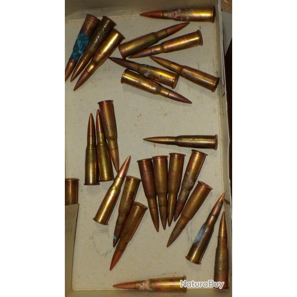 UN LOT DE 25 CARTOUCHES DE 8mm LEBEL DE LA GUERRE DE 14