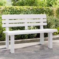 Banc de jardin blanc 110x52x71 cm polypropyl&egrave;ne