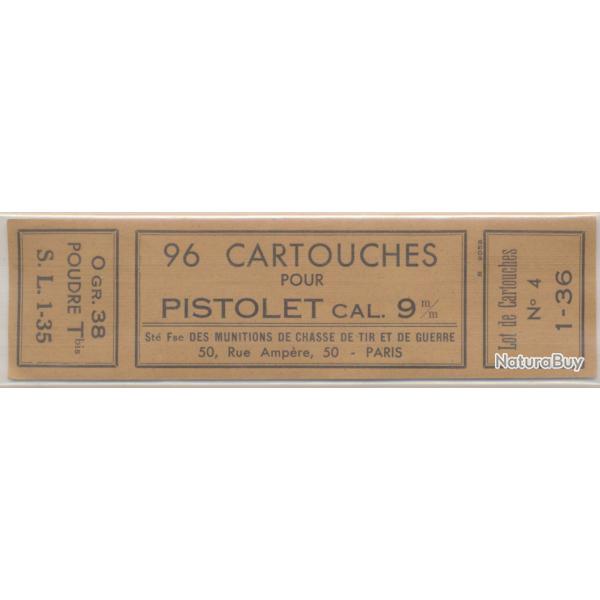 Une �tiquette GEVELOT - SFM neuve et originale TROUSSE  9 PARA experimentale avant guerre (5936)