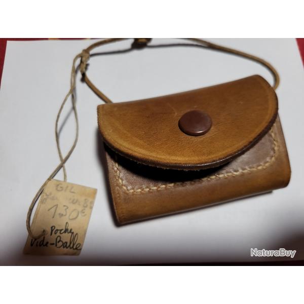 Pochette vide balles en cuir neuf