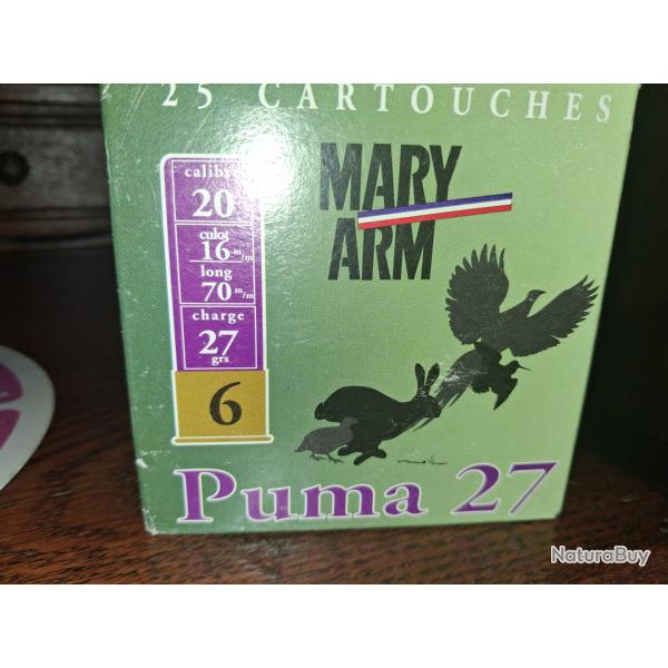 100 cartouches calibre 20 Mary Arm Puma 27 N�6 et 7 1/2