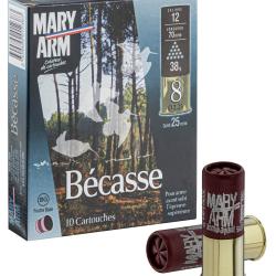 LOT DE 50 CARTOUCHES MARY ARM BECASSE   CAL 12X70 38GR N&deg;9 BOURRE GRASSE