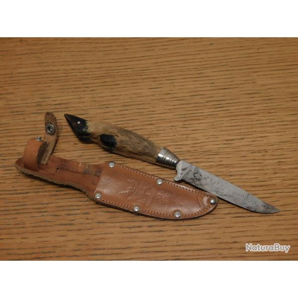 couteau patte de biche + etui en cuir SUISSE