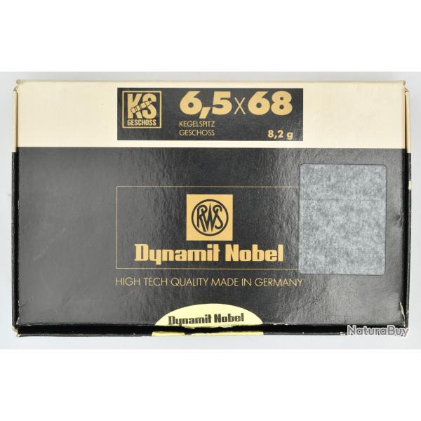 20 cartouches 6.5 x 68 - RWS - ogive 127 grains "KS"