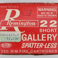 250 cartouches .22 COURT de collection - REMINGTON - D&eacute;sint&eacute;grantes "GALLERY"