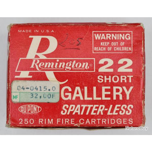 250 cartouches .22 COURT de collection - REMINGTON - D�sint�grantes "GALLERY"