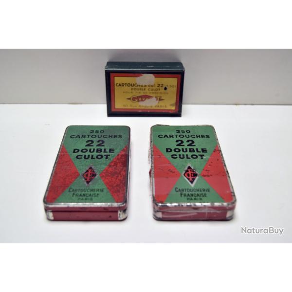 Lot de 3 boites de munitions  G�velot et Cartoucherie Fran�aise - Cal. 22 Bosquette