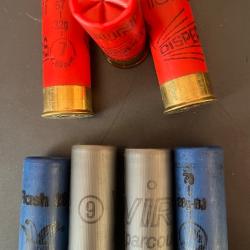 Lot 10 cartouches flash 28 plomb 7.5, 3 viri parcours plomb 9, 3 tunet dispersentes plomb 7