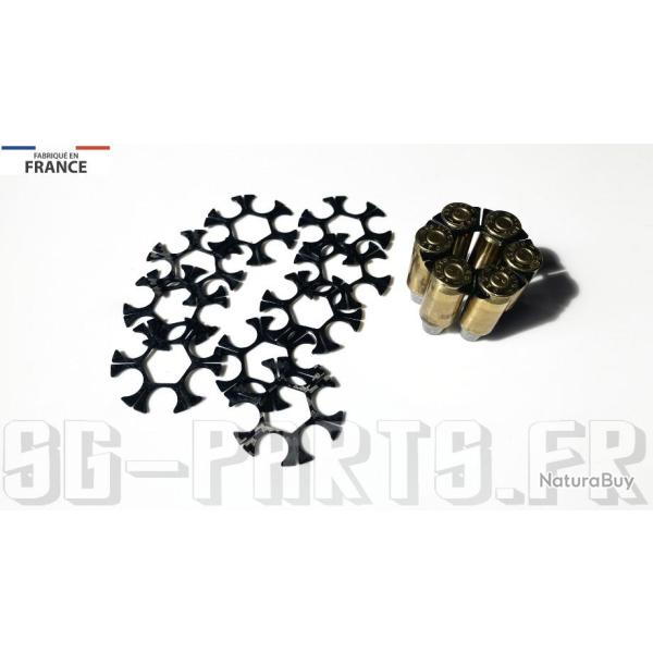 Moon Clips (x100) **PLASTIQUE** pour RUGER Speed Six 6 COUPS- Calibre 9x19/9 Para/9mm