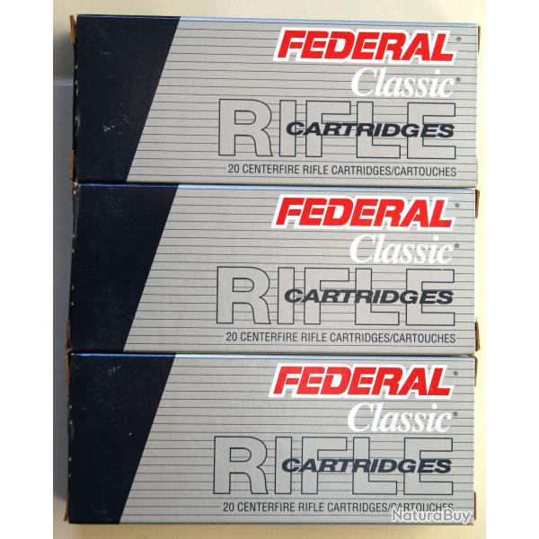 60 (3x20) cartouches .222 REM - FEDERAL - ogive 50 grains "Hi-Shok Point"