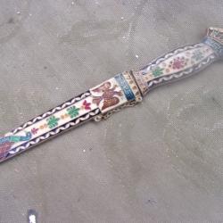 coupe-papier byzantin / russe &eacute;maill&eacute; peut-&ecirc;tre fin 19 eme