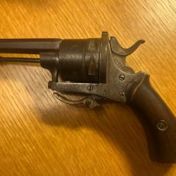 Rare Pistolet Lefaucheux 7mn &agrave; percussion centrale
