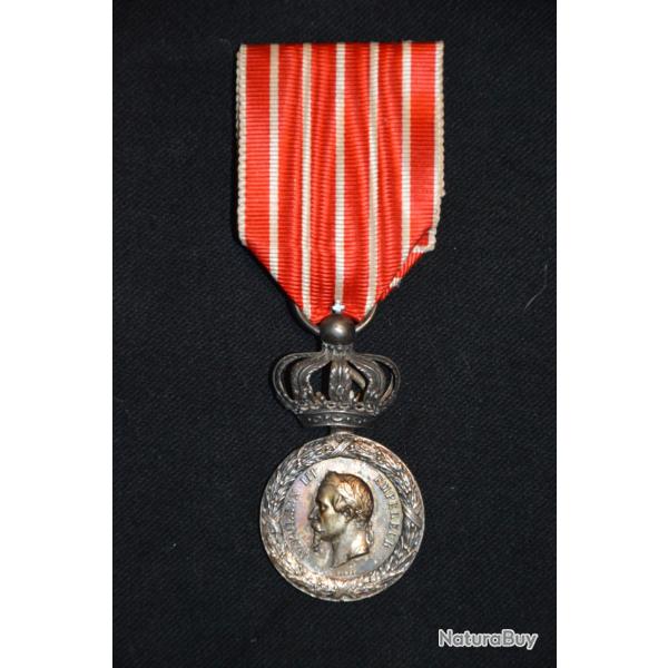 MEDAILLE CAMPAGNE D'ITALIE 1859- VARIANTE A COURONNE-SECOND EMPIRE-NAPOLEON III