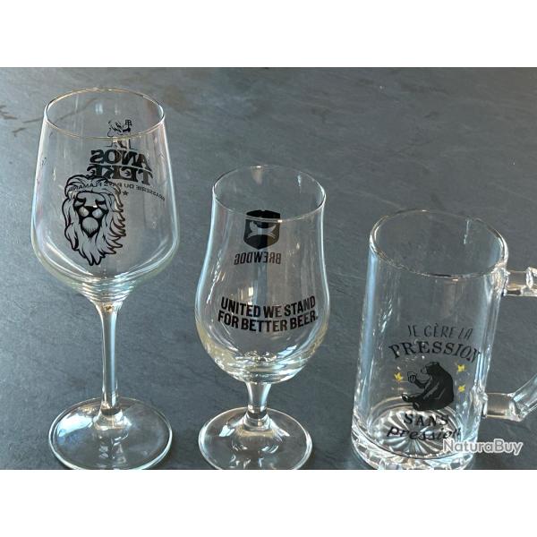 Verres � bi�re x3
