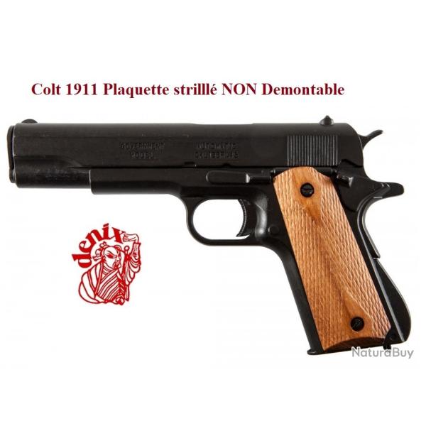 R�plique  pistolet 45 USA 1911 Plaquette Stri� NON d�montable