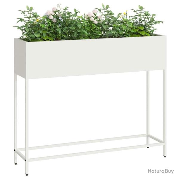 Jardin sur�lev� 100x26x82 cm Acier Blanc
