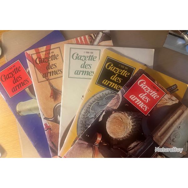Lot de 5 magazines "gazette des arm�s" N� 30 � 35 (sept.75 � janv.756)
