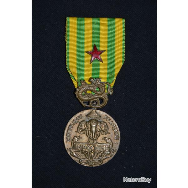 MEDAILLE GUERRE D'INDOCHINE 1945/1954-EXTREME ORIENT-AVEC ETOILE DE BLESSE